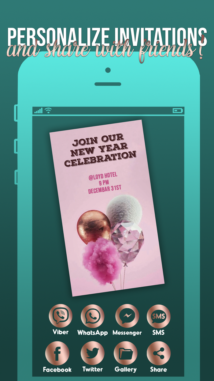 Rose Gold Invitation Maker