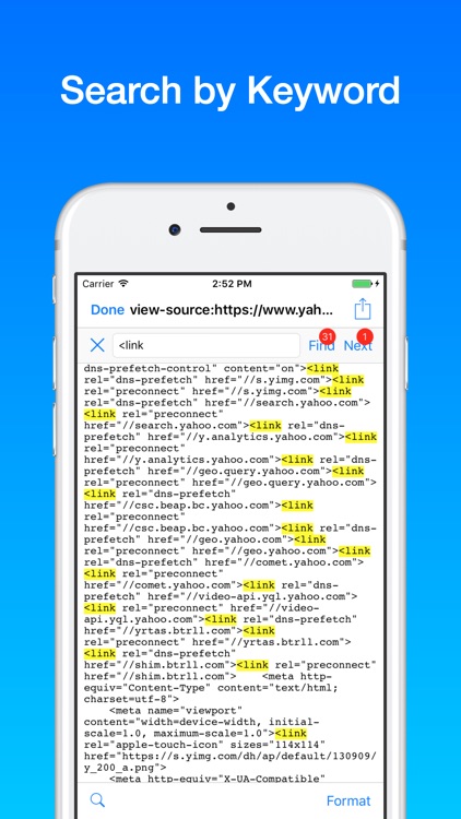 Source: View HTML Source Code of Webpage on Safari