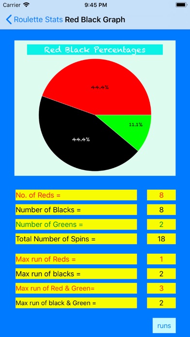 American Roulette Statistics screenshot 4