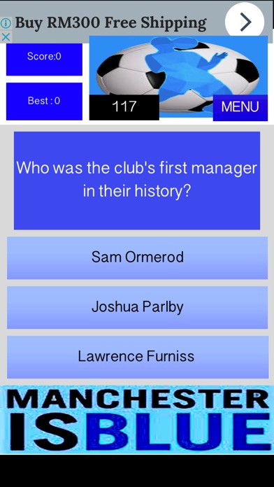 Unofficial Man City FC Quiz screenshot 2
