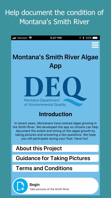 Montana Smith River Algae App