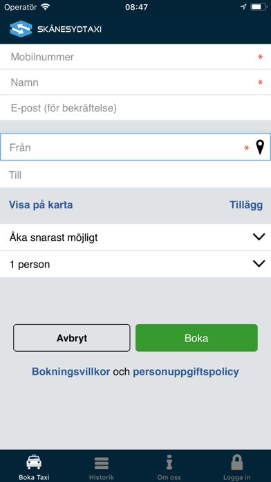 SkåneSydTaxi screenshot 2