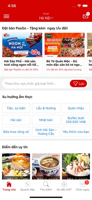 PasGo Đặt bàn nhà hàng ưu đãi