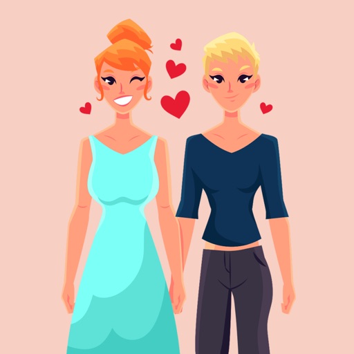 Girls in Love Stickers iOS App