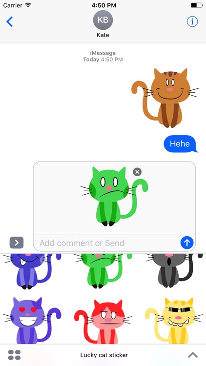 Lucky cat sticker for iMessage