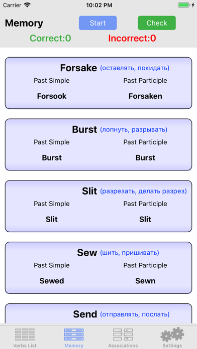 неправильные глаголы ENG Verbs screenshot 2