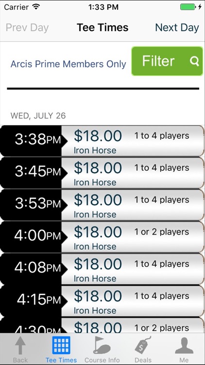 Arcis Prime Players Golf Tee Times - Dallas