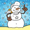 Snowman and Snow Fall Coloring