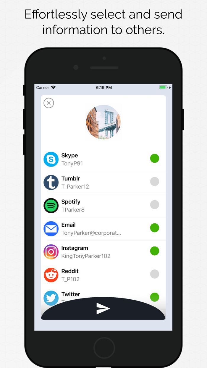 Fling - Kontakt teilen