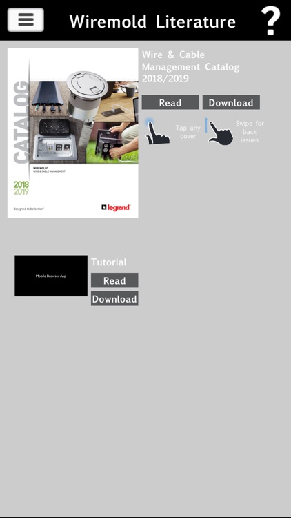 Wiremold Literature App