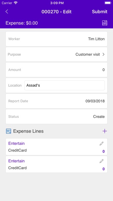 Dynamics AX 2012 Expenses App screenshot 3