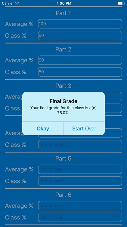 Final College Grade Calculator