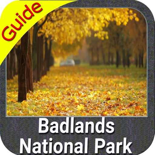 Badlands National Park gps outdoor map with Guide icon