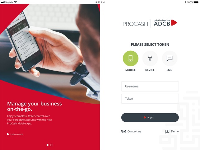 ADCB ProCash Mobile for iPad