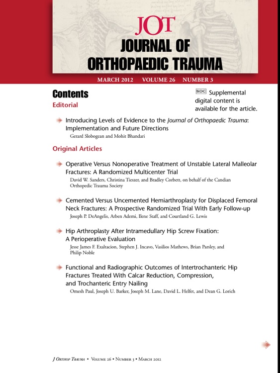 Journal Of Orthopaedic Trauma By Wolters Kluwer Health Lippincott Williams Wilkins