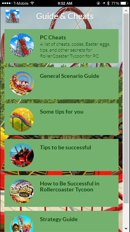 Game Guide for RollerCoaster Tycoon