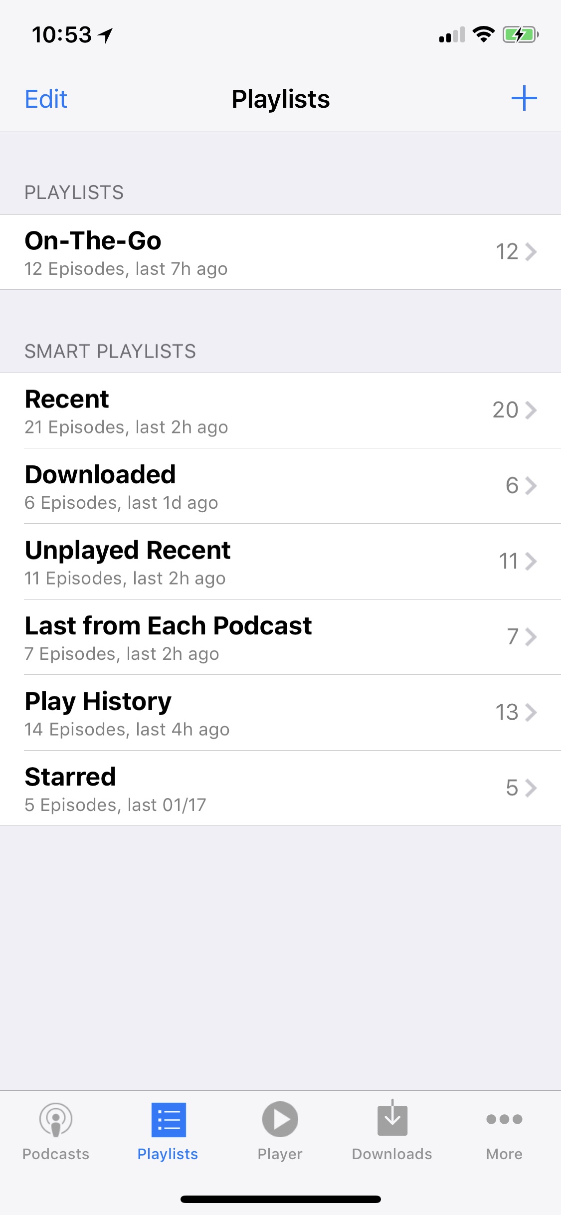 Screenshot do app PodCruncher Podcast Player