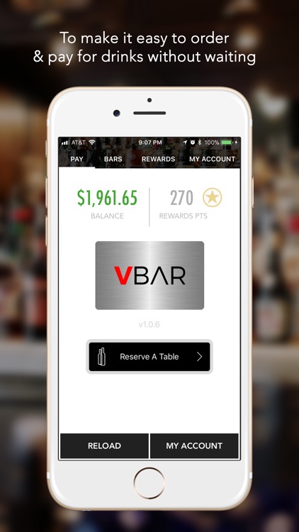 V-Bar - Order Bar Drinks Fast