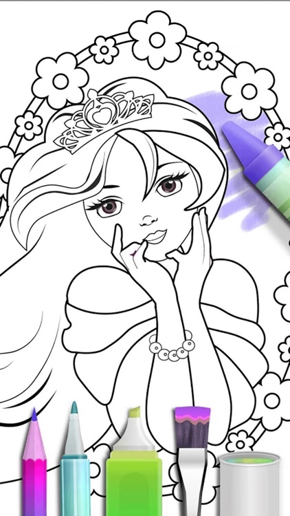 Princess Coloring Book 2018