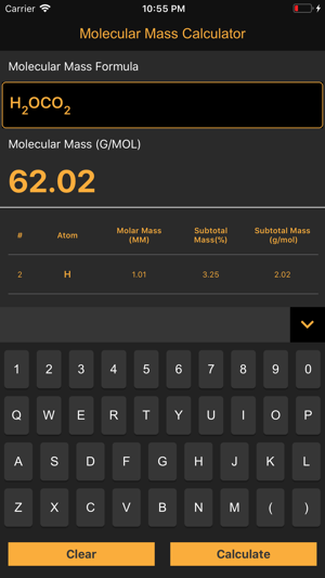 Molecular Mass Calculator Pro(圖2)-速報App