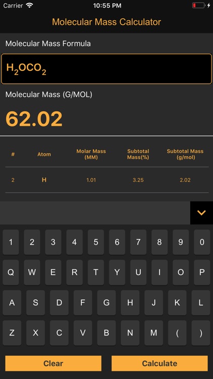 Molecular Mass Calculator Pro