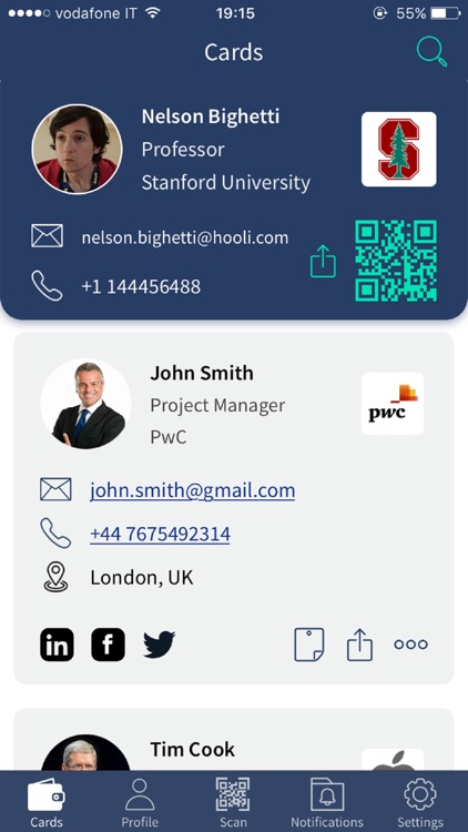 KeepInTouch: Business Cards