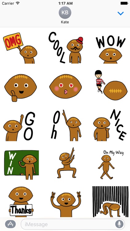 Rugbyball Man Emoji Sticker