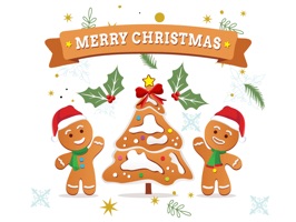 Gingerbread Christmas Stickers sends your friends and family& download and enjoy