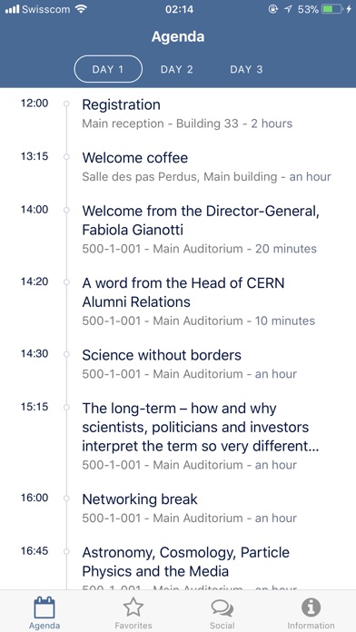 CERN MeetApp screenshot 2