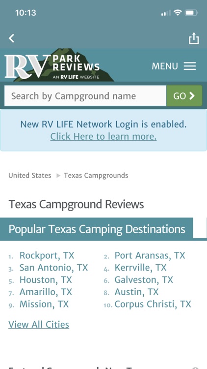RV Park and Campground Reviews