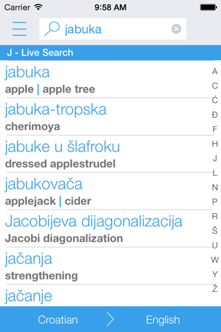 Dictionary Croatian English screenshot 2