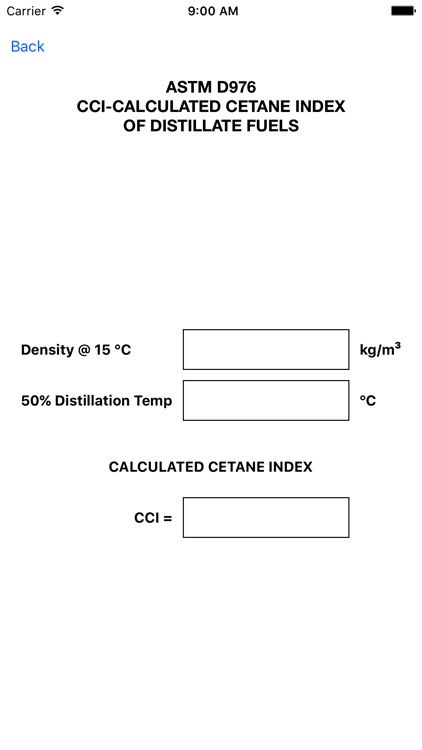 Cetane Index Calculator