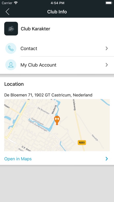 Club Karakter mobiele app screenshot 2