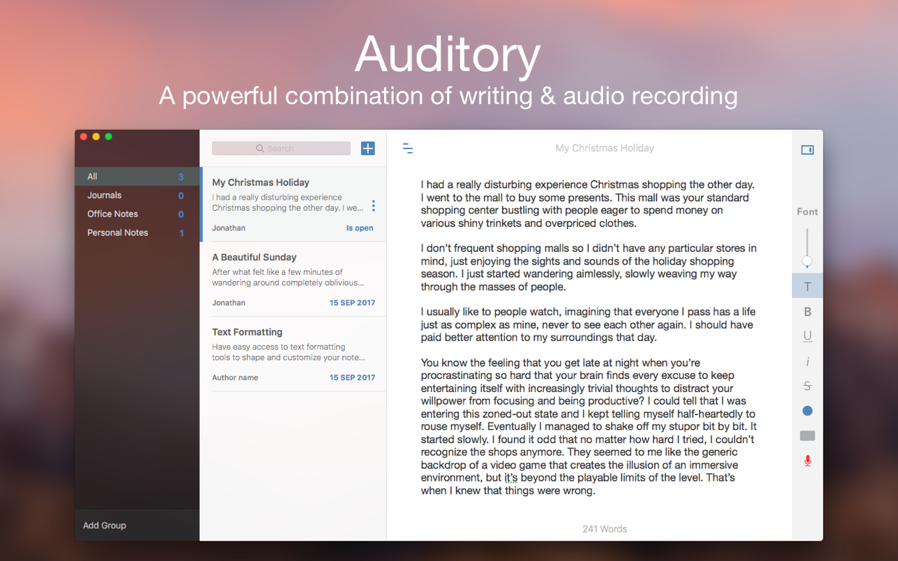 Auditory - Rec lecture & notes