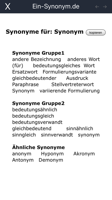 Ein-Synonym.de - Wörterbuch screenshot 2