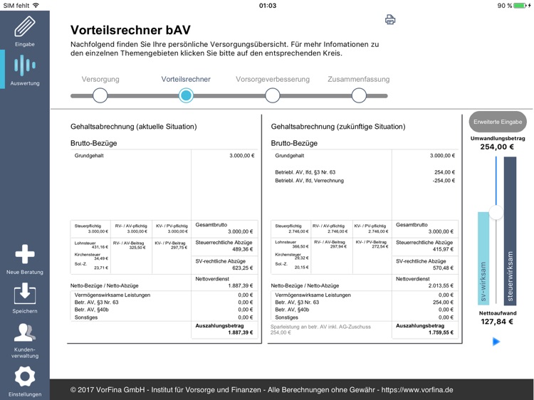 bAV-Rechner Fonds Finanz