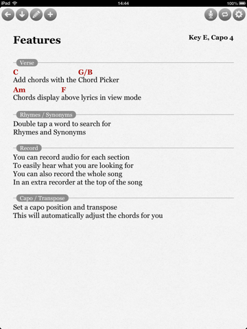 Screenshot #5 pour Song-Writer HD: Write Lyrics