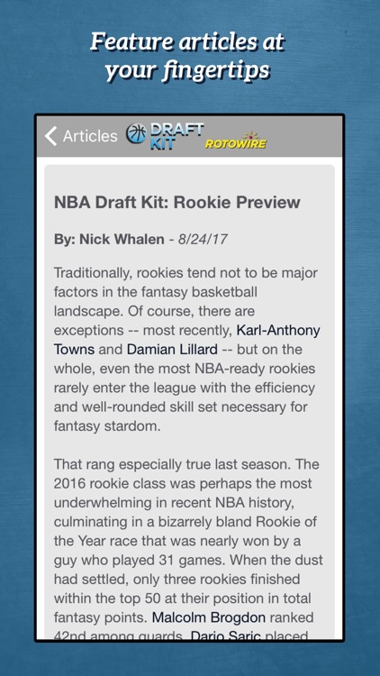 RotoWire Basketball Draft 2017