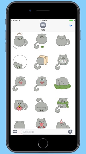 Circle Grey Kitty Stickers