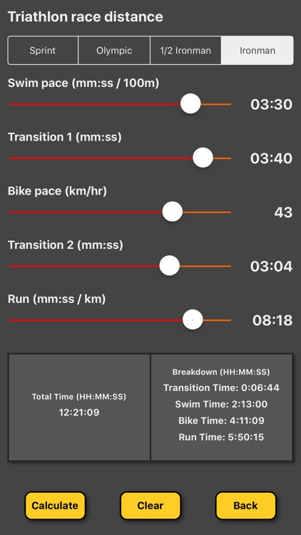 Triathlon Pace Calculator