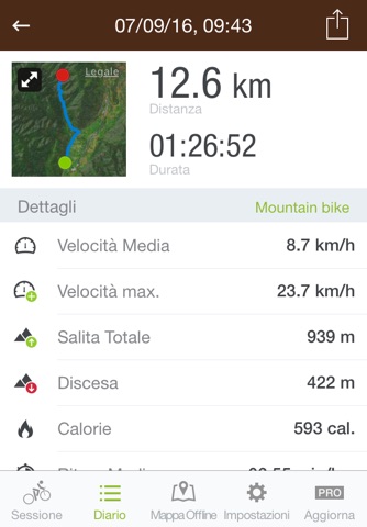 Runtastic Mountain Bike GPS screenshot 2