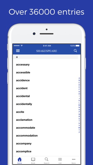 Shakespeare glossary, lexicon and quotat