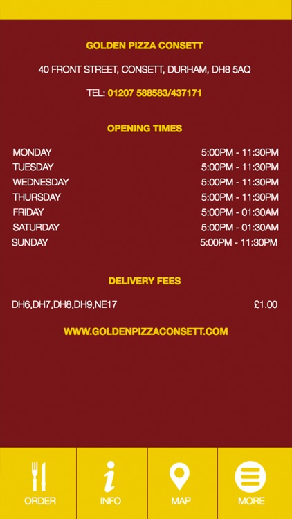 Golden Pizza Consett