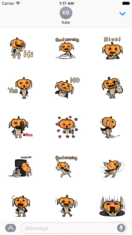 Funny Pumpkin Dog Sticker