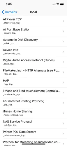 Capture 1 Discovery - DNS-SD Browser iphone