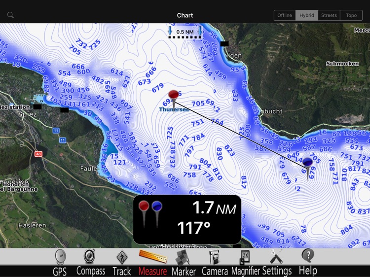 Thun - Brienz Lakes Charts Pro