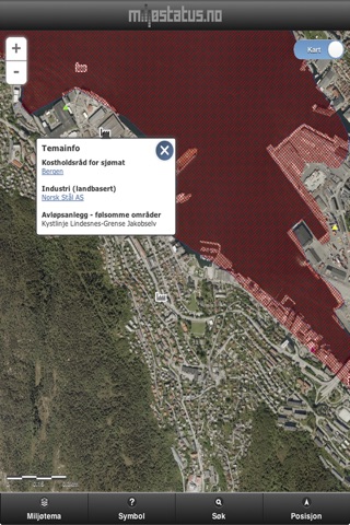 Miljøstatus kart screenshot 3