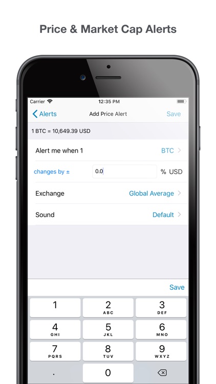 setting alerts for prices crypto