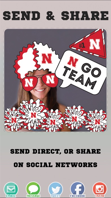 Nebraska Cornhuskers Selfie Stickers screenshot 4