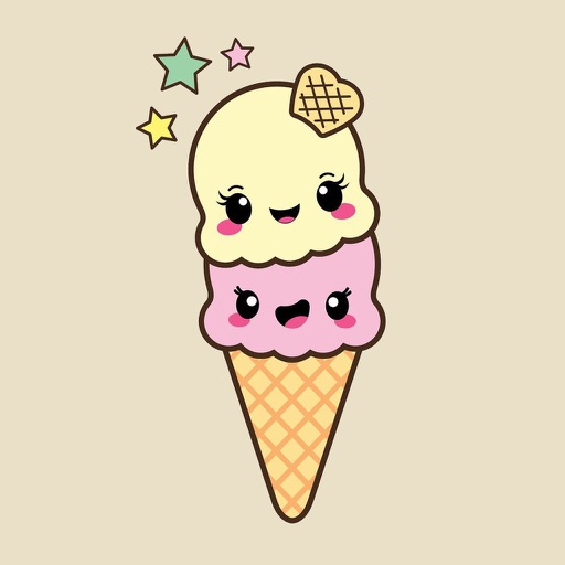 Cute Ice Cream Kawaii Stickers by Abdelhadi LAHLOU